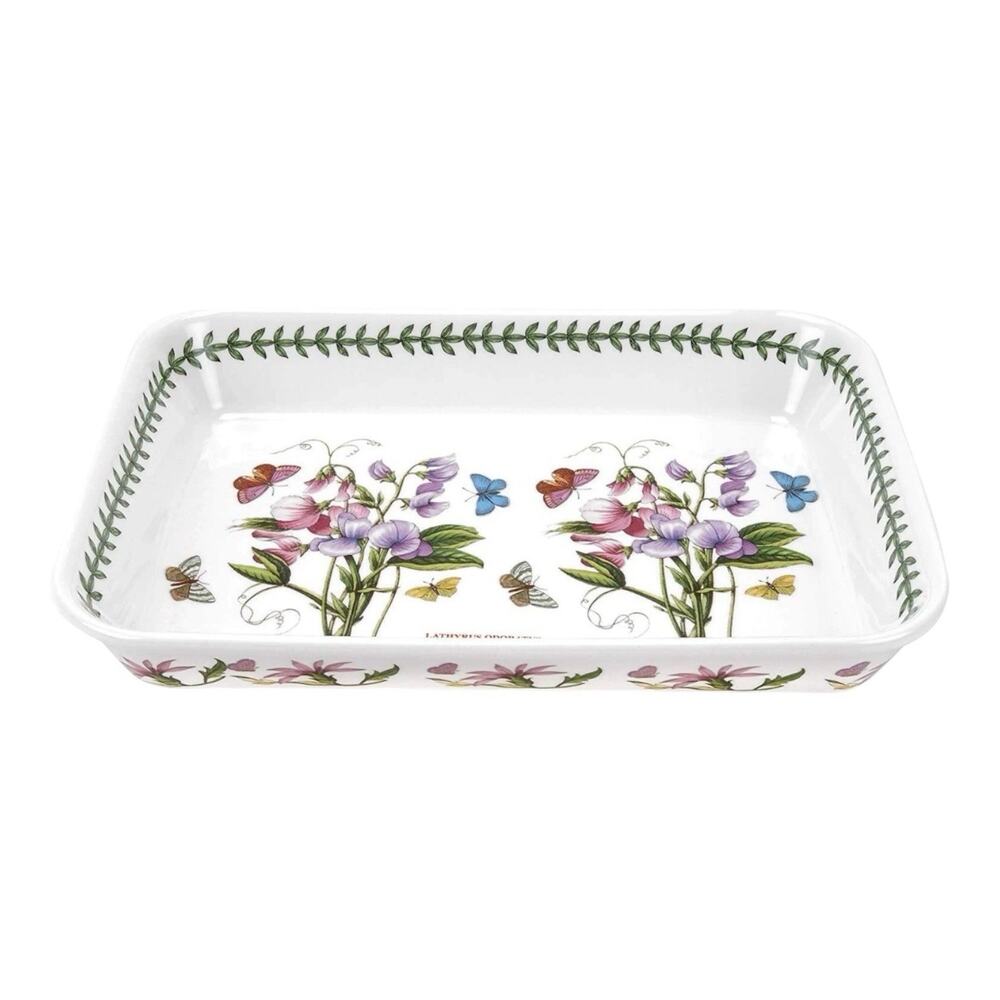 Portmeirion Botanic Garden LATHYRUS ODORATUS Sweet Pea Large Dish 10.5”x14.5”